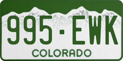CO license plate 995EWK