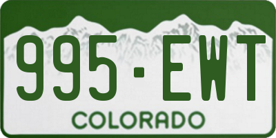 CO license plate 995EWT