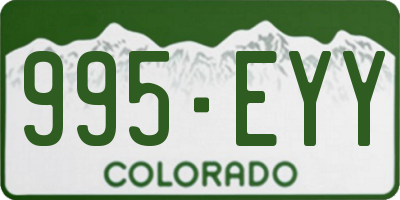 CO license plate 995EYY