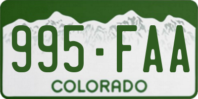 CO license plate 995FAA