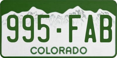 CO license plate 995FAB