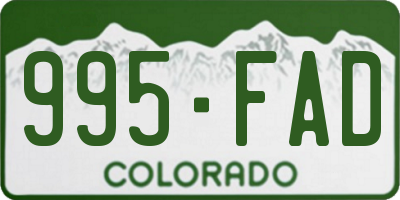 CO license plate 995FAD