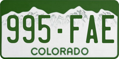 CO license plate 995FAE