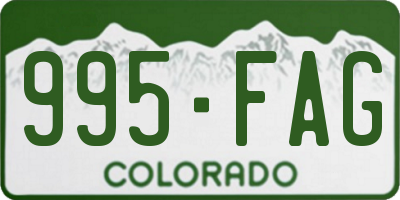CO license plate 995FAG