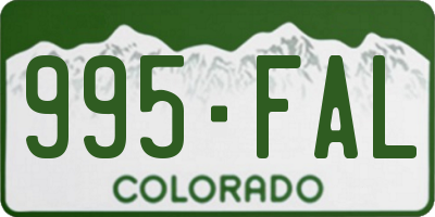 CO license plate 995FAL