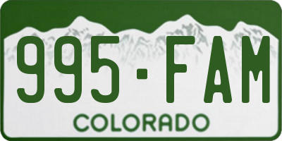 CO license plate 995FAM