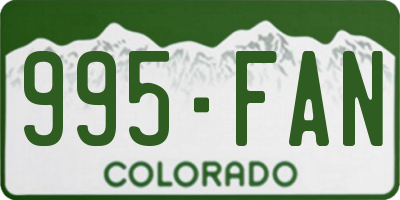 CO license plate 995FAN