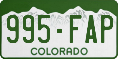 CO license plate 995FAP