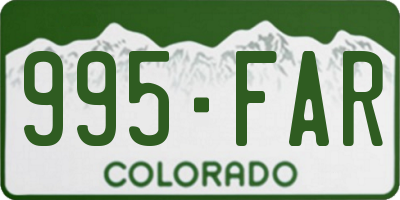 CO license plate 995FAR