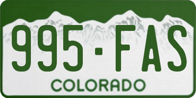 CO license plate 995FAS