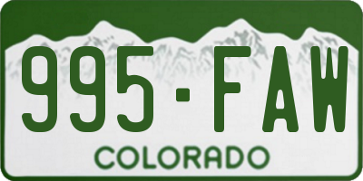 CO license plate 995FAW
