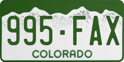CO license plate 995FAX