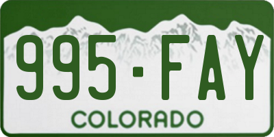 CO license plate 995FAY