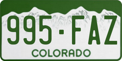 CO license plate 995FAZ