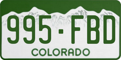 CO license plate 995FBD