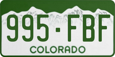 CO license plate 995FBF