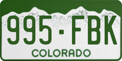 CO license plate 995FBK