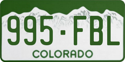 CO license plate 995FBL