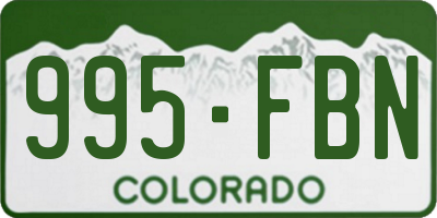 CO license plate 995FBN