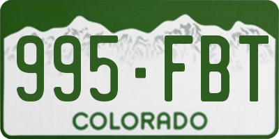 CO license plate 995FBT