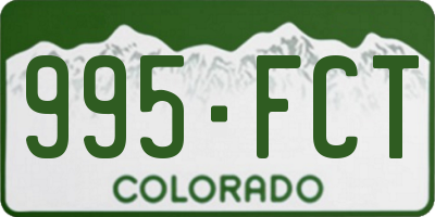 CO license plate 995FCT