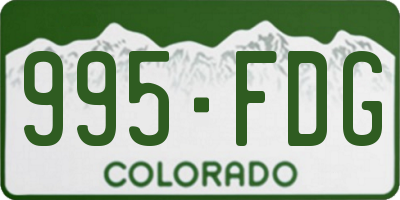 CO license plate 995FDG