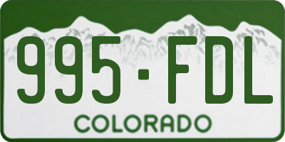CO license plate 995FDL