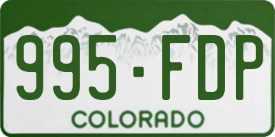 CO license plate 995FDP