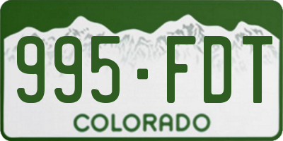 CO license plate 995FDT