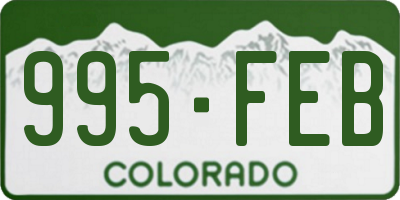 CO license plate 995FEB
