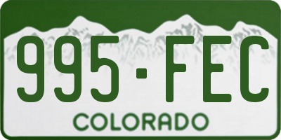 CO license plate 995FEC