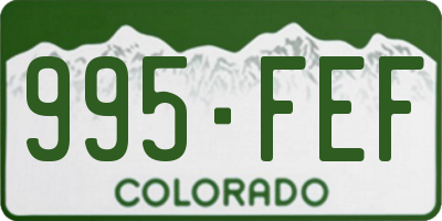 CO license plate 995FEF