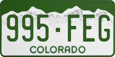 CO license plate 995FEG