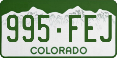 CO license plate 995FEJ