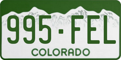 CO license plate 995FEL