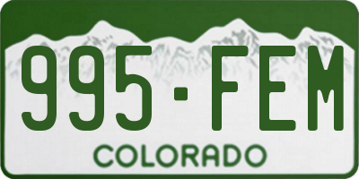 CO license plate 995FEM
