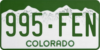 CO license plate 995FEN