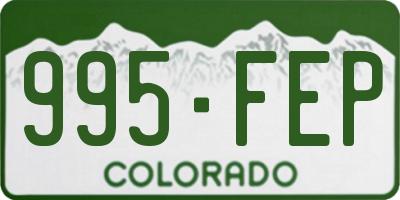 CO license plate 995FEP