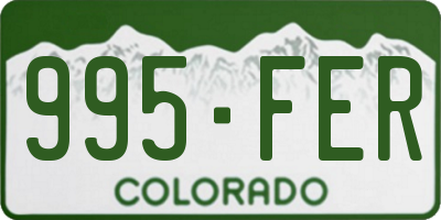 CO license plate 995FER