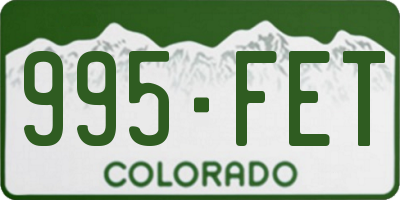 CO license plate 995FET