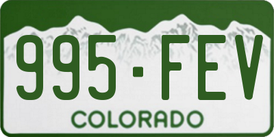 CO license plate 995FEV
