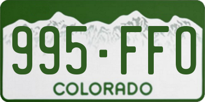 CO license plate 995FFO