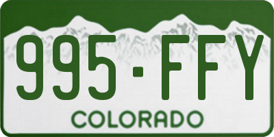 CO license plate 995FFY