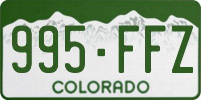 CO license plate 995FFZ