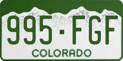 CO license plate 995FGF