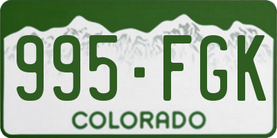 CO license plate 995FGK