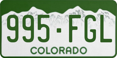 CO license plate 995FGL