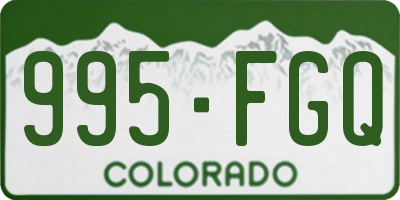 CO license plate 995FGQ