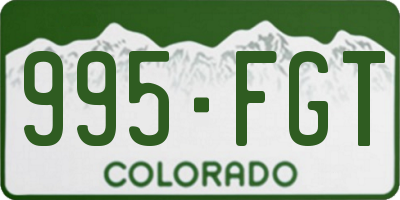 CO license plate 995FGT