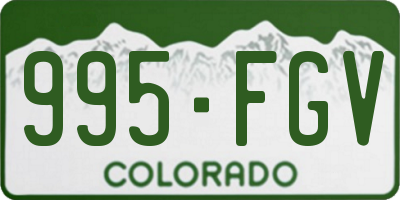 CO license plate 995FGV